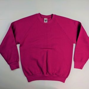 Vintage Blank Red Sweatshirt 80s 90s Medium